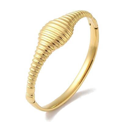 304 Stainless Steel Grooved Hinged Bangles for Women
