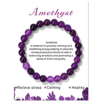 Natural Amethyst Beaded Stretch Bracelets