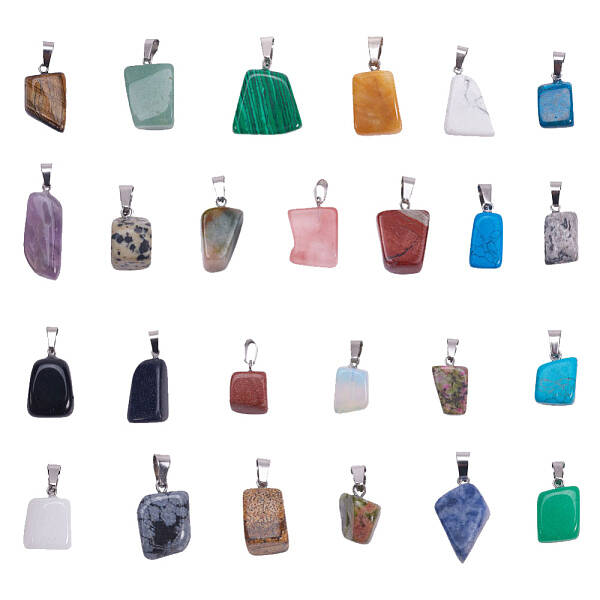 Natural & Synthetic Mixed Gemstone Pendants