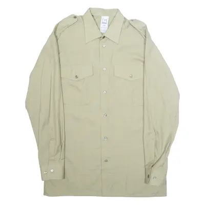 SCHILD Mens Plain Shirt Green Long Sleeve L