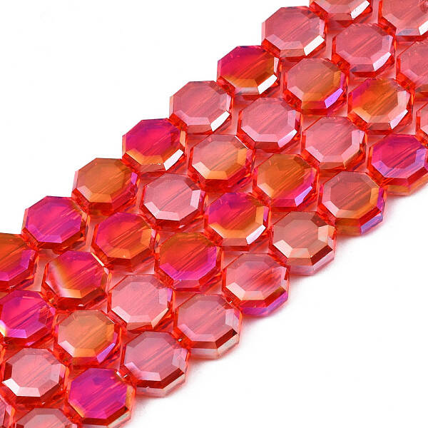 Electroplate Transparent Glass Beads Strands