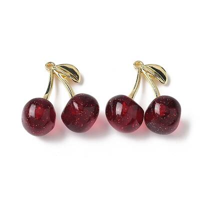 Cherry Alloy Resin Pendants
