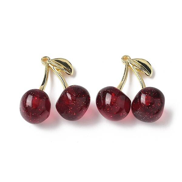 Cherry Alloy Resin Pendants