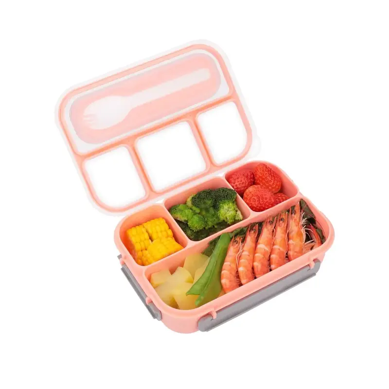 Bento Lunch Box, Boys and Girls Bento Lunch Box with 4 Compartments and Spoon 1000 ML Leakproof Food Storage Box for School, ...