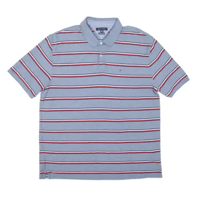 TOMMY HILFIGER Mens Polo Shirt Blue Striped 3XL