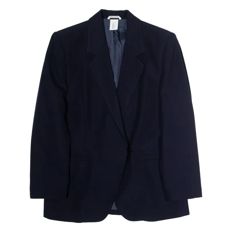 ACCENTO Womens Blazer Jacket Blue Wool UK 16