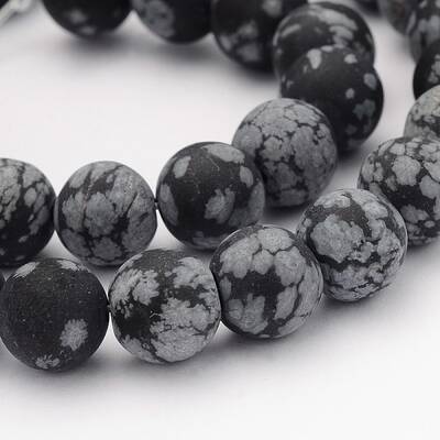 Natural Snowflake Obsidian Gemstone Beads