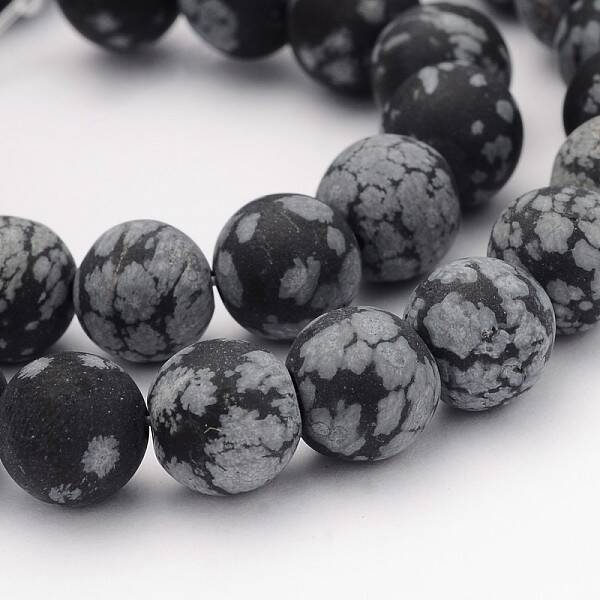 Natural Snowflake Obsidian Gemstone Beads