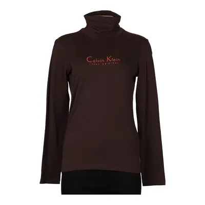 Calvin Klein Rollneck - Large Brown Cotton Blend