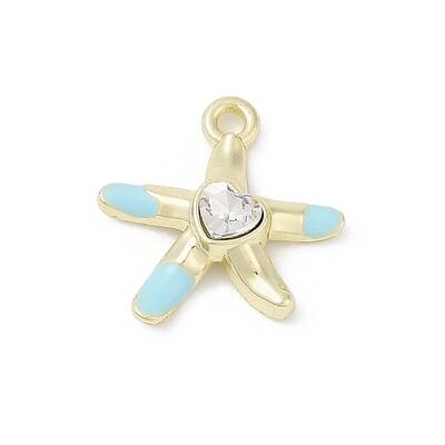 Rack Plating Alloy Enamel Rhinestone Pendants