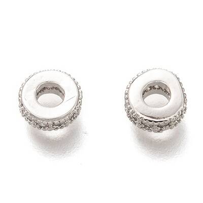 Brass Micro Pave Clear Cubic Zirconia Charms