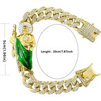 St. Jude 14k Gold Plated Stainless Steel Pendant Friendship Eternity Bracelet - High Quality Fashion Casual Gift for Men and ...