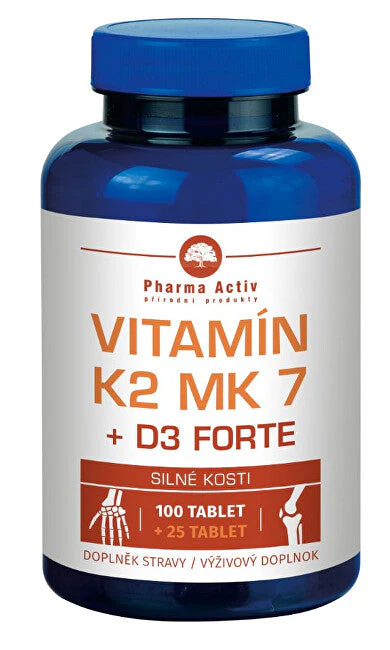 Pharma activ Vitamin K2 MK7 + D3 Forte 1000 IU 125 tablets