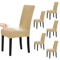 Easy-Going Waterproof Dining Chair Cover Set of 2/4/6/8, Leakproof Durable Stretch Jacquard Parson Chair Slipcover Removable ...