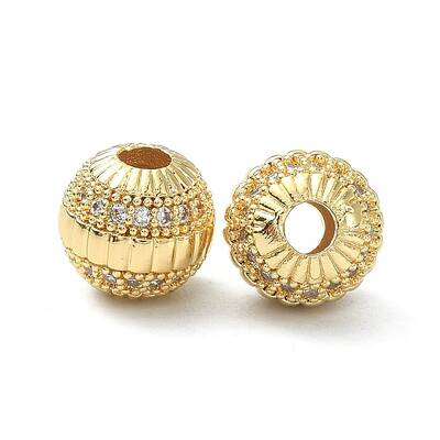 Rack Plating Brass with Clear Cubic Zirconia Beads