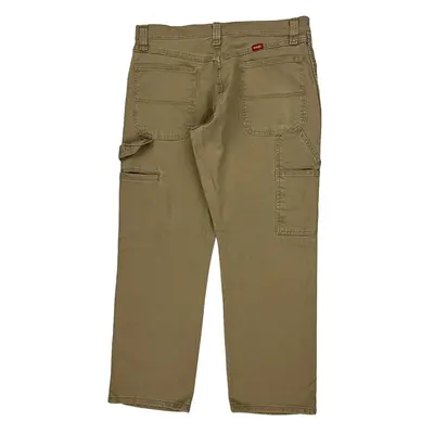 Wrangler Carpenter Trousers - 34W 29L Brown Cotton Blend | Size: 34″ waist