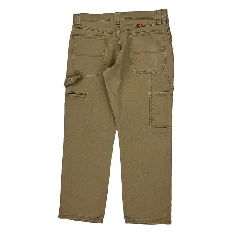 Wrangler Carpenter Trousers - 34W 29L Brown Cotton Blend | Size: 34″ waist