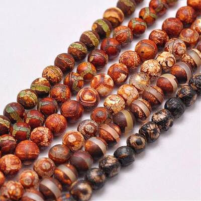 Natural Tibetan Style dZi Beads Strands