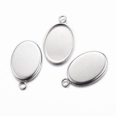 Tarnish Resistant 304 Stainless Steel Pendant Cabochon Settings