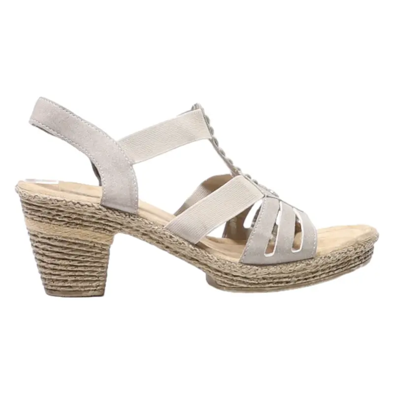 RIEKER Strappy Heels Grey Synthetic Womens UK 5