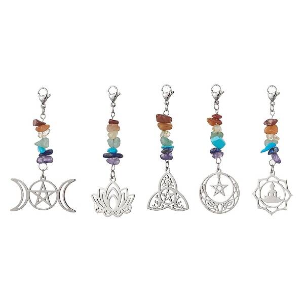 Chakra Natural Gemstone Chips Pendant Decorations
