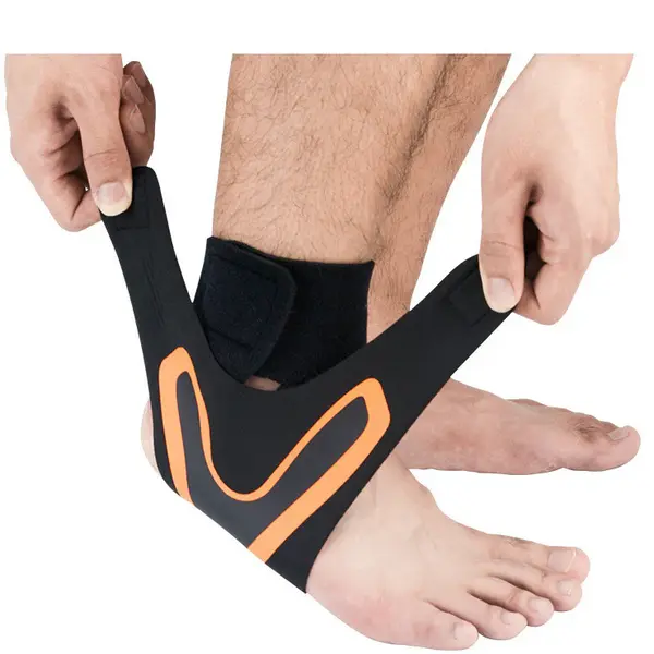 Ankle Support Brace Safety Running Basketball Sports Ankle Sleeves | Size: L | quantity: 1pc | Model: Left orange