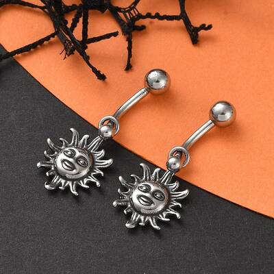 Sun 316 Surgical Stainless Steel Dangle Belly Button Rings