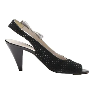 IDEA PELLE Kitten Heels Black Leather Womens UK 4