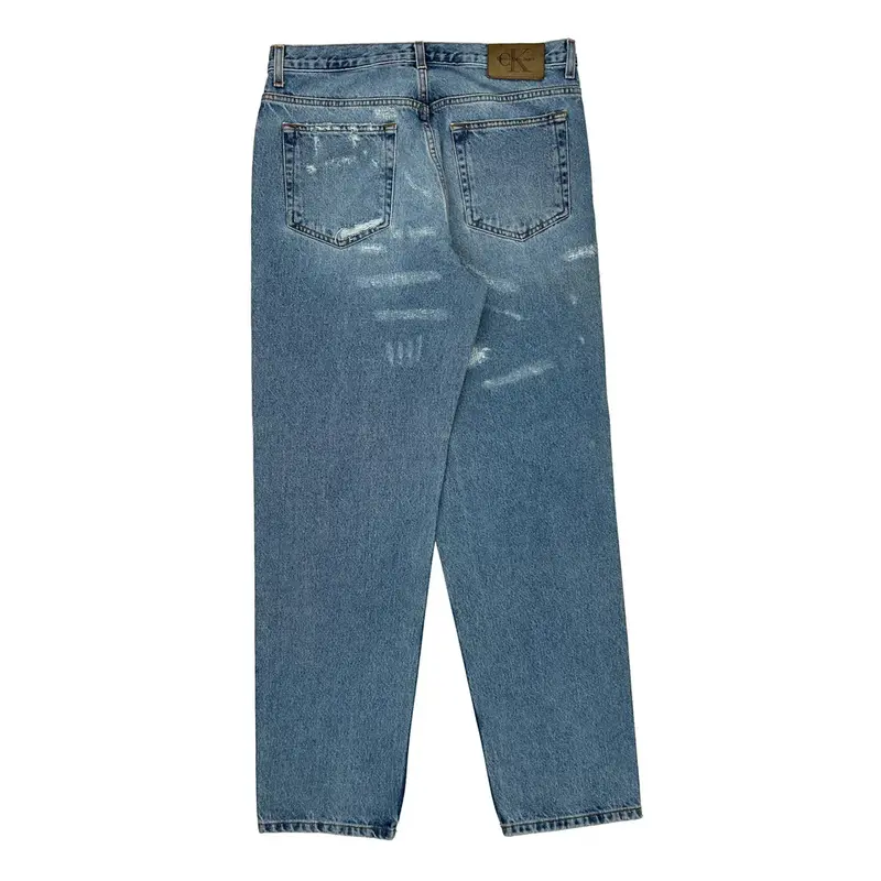 Distressed Calvin Klein Jeans Jeans - 34W 32L Light Wash Cotton | Size: 34″ waist