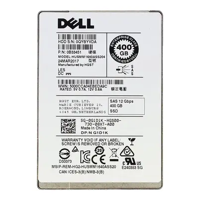 0G1D1K Dell 400GB 12Gb/s SAS Multi-Level Cell 2.5-inch Solid State Drive