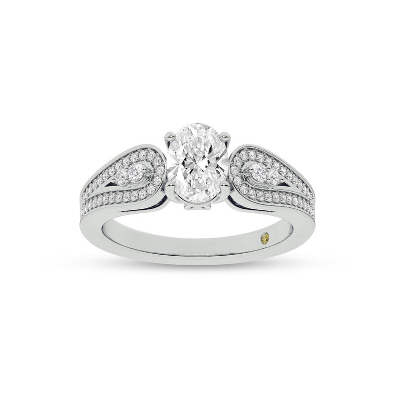 Cosma Mystical Oval Lab Grown Diamond Engagement Ring | 18K White Gold 3 5/8 CT. TW.