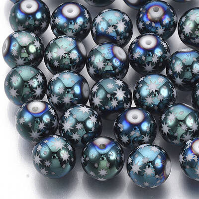 Christmas Electroplate Glass Beads