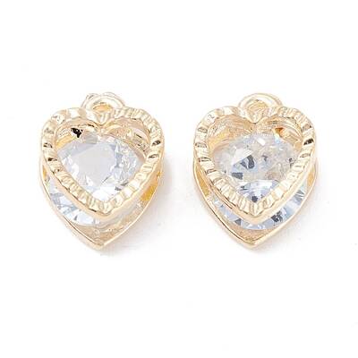 Rack Plating Alloy Cubic Zirconia Charms