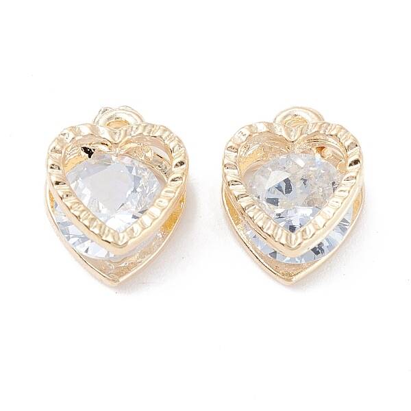 Rack Plating Alloy Cubic Zirconia Charms
