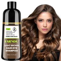 FARNDU Hair Dye 3-in-1 Shampoo, Cover Gray Hairs, 10-15 Mins Hair Coloring, Plant Extracts, Long Lasting, Mild, Light Brown (...
