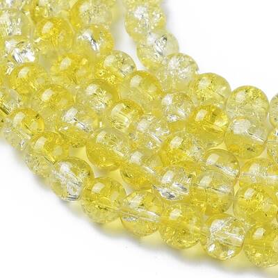 Baking Painted Crackle Glass Bead Strands