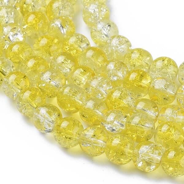 Baking Painted Crackle Glass Bead Strands