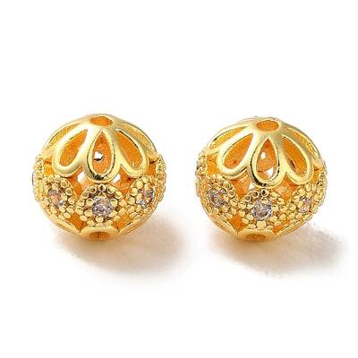 Rack Plating Brass Pave Cubic Zirconia Beads