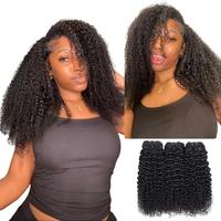 [Wequeen] Kinky Curly Human Hair Bundles Brazilian Soft 100% Human Hair Budget Friendly 10A Grade Viral Hair Natural Black Co...
