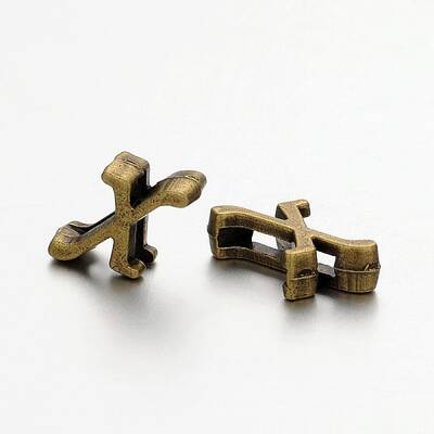 Tibetan Style Antique Bronze Plated Alloy Letter Slide Charms