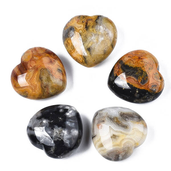 Natural Crazy Agate Heart Love Stone