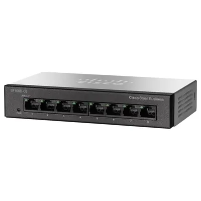 SF100D-08-NA Cisco Small Business 100 Series SF100D-08 8 x 10/100Base-TX RJ-45 Ports Layer 2 Unmanaged Fast Ethernet Network ...