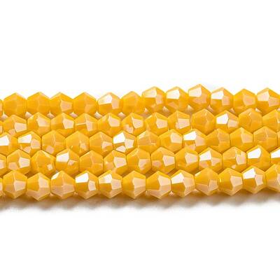 Opaque Solid Color Electroplate Glass Beads Strands