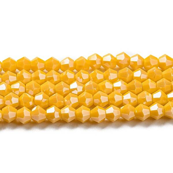 Opaque Solid Color Electroplate Glass Beads Strands