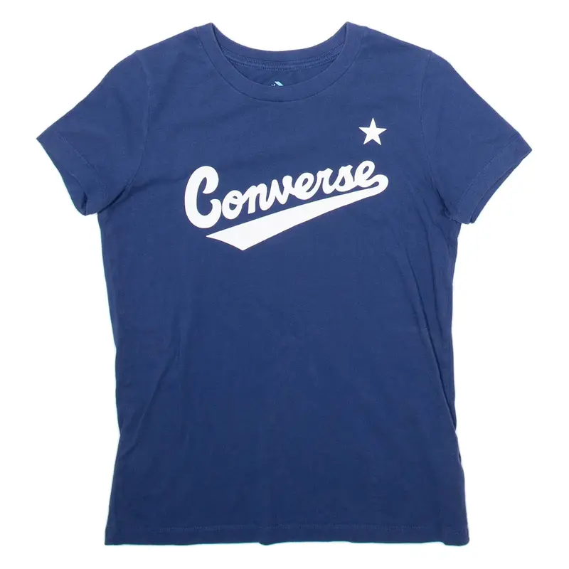 CONVERSE Womens T-Shirt Blue XXS