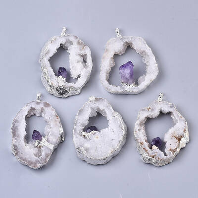 Natural Druzy Agate Big Pendants