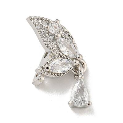 Butterfly Shape Brass Clear Cubic Spacer Bars