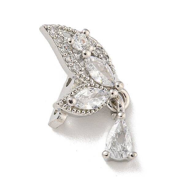 Butterfly Shape Brass Clear Cubic Spacer Bars