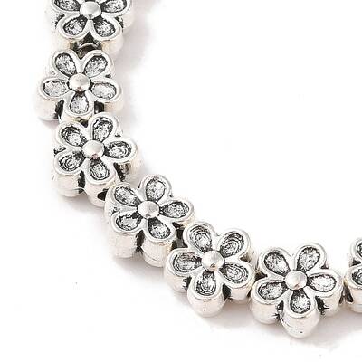 Tibetan Style Flower Alloy Bead Strands