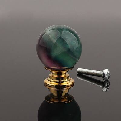 Metal & Natural Fluorite Drawer Knobs